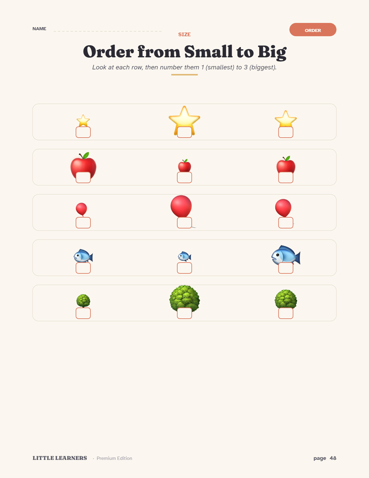 Sample page from Kindertally pack — shapes activity